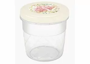 959093 - Банка с завинчивающейся крышкой 1л, декор беж 433154907 Phibo/Бытпласт (1)