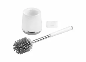 959427 - Туалетная щетка-ерш (Комплект WC) 12,5*43см,нерж сталь,ТПР,белый,110655/ Рыжий кот (1)
