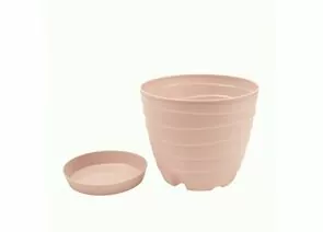 952128 - Горшок для цветов 3,7л,d=19,5см,поддон,прикорн полив,Бриз пудровый,УП-4841пудр/Радиан (1)