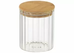 954734 - Банка д/сыпучих продуктов AROMA RIVIERA 450мл, с крышкой, рельефное стекло 108278 Leonord (1)