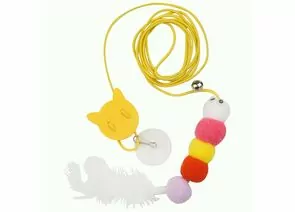 955723 - Игрушка-дразнилка для кошек с гусеницей 2м (10!) 110072 Рыжий кот (1)