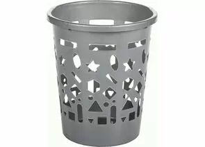 960941 - Корзина для мусора/бумаг 11л,h=31см,d=26,5см,серый,10193010/ Радиан (1)