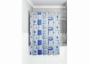 966528 - Штора для ванной п/этилен 180*180,40мкм,Корабли,10 колец,MPU5255/ Умничка (1)