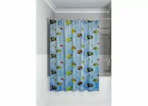 966529 - Штора для ванной п/этилен 180*180,40мкм,Кораллы/рыбки,10 колец,MPU5279/ Умничка (1)
