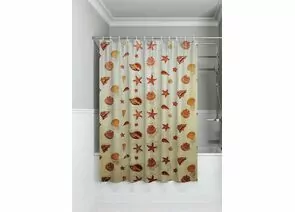 966530 - Штора для ванной п/этилен 180*180,40мкм,Ракушки,10 колец,MPU5293/ Умничка (1)