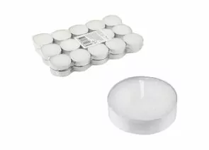 970015 - Свеча чайная в гильзе белая 30шт/уп, цена за уп, d=3,75мм 106117 Волшебная страна (1)