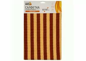 1007737 - Салфетка из микрофибры 60*80см,300гр/м2,универсальная,Полоска вафельная,111201/ Рыжий кот (1)