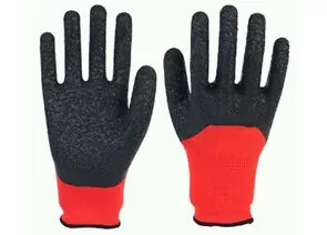 909120 - Перчатки хоз. нейлон с латекс. покрыт. Рифленые полуоблив красно-черные ХL(р10) 1-2.sale E1M (1)