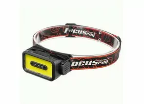 936776 - Focusray Фонарь налобный 1302 1LED COB 3W акк.1.2Ah сенсор 5реж. индикатор зарядка USB чер бокс (1)