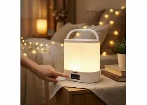 966058 - Camelion фонарь кемпинговый LED56325A (акк.3.7V) 3W(60lm) 2-4-6K сенс/дим, часы, пластик, USB (1)