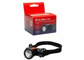 966504 - Ultraflash фонарь налобный+ручной LED53415 (акк.4V) 1W(50lm) 3 реж, кроншт MagicClip, черн/пласт USB (1)