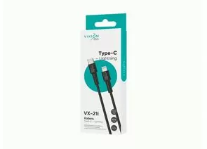 966569 - Кабель Type-C VIXION PRO (VX-21i) Lightning 20W, 1м, черный (1)