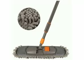 970410 - Швабра насадка плоская микрофибра 17*46см,ручка 85-140см тел,лапша,карм,Mop Blesk,310531/ Leonord (1)