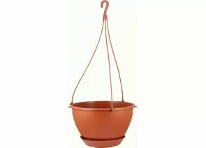 970527 - Горшок для цветов на подвесе 4,5л,d=23см,поддон фиксируемый,Athena терракот,IG146110031/ InGreen (1)