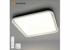 970552 - Estares св-к-люстр св/д упр. OLIVER 100W S (10000Lm)2K-4K-6K 500х500x75 пульт ДУ бел/черн/бел IP40 # (1)