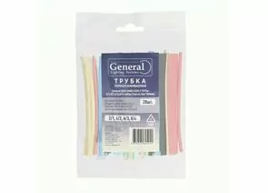 971489 - General трубка ТУТнг набор 2/1,4/2,6/3,8/4(уп28шт,7цв по1шт 100мм, цена за уп)GHS-2468-1234-7 475043 (1)