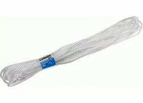 655843 - Шнур вязаный полипропиленовый СИБИН с сердечником, белый, длина 20 метров, диаметр 7 мм (1)