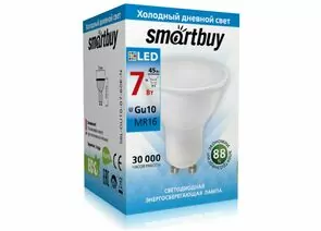 663686 - Smartbuy GU10 7W(450lm) 6000К 6K 57x50 пластик SBL-GU10-07-60K-N (1)