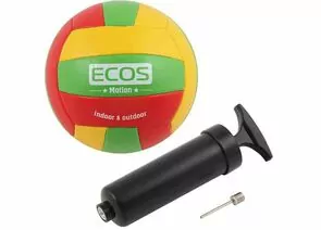 690840 - Мяч волейбольный ECOS MOTION и насос VB105P (№5, 3-цвет., машин.сшивка, ПВХ) Ecos 998193 (1)
