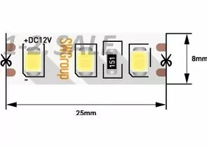 712584 - SWG Лента св/д стандарт 2835 120LED/m 9,6W/m 12V 900Lm/m 5м цена/м 4000K 6893 замена на код 772659 (1)