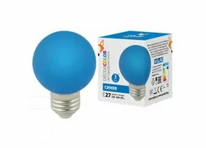 742599 - Лампа св/д Volpe шар G60 E27 3W синяя д/гирлянды Белт Лайт LED-G60-3W/BLUE/E27/FR/С (1)