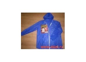 339413 - Дождевик (куртка на молнии) ПВХ, 150мк, синий (рукав резинка, сумочка) 250гр L (№1) AST (1)