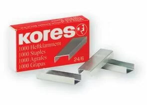 56407 - Скобы д/степлера N10 никелированные (2-20 лист.) 1000 шт в упаковке Kores 60914 (1)