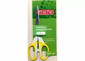 197687 - Ножницы Attache Ergo&Soft 180 мм с резиновыми ручками, цвет желтый 159338 (1)
