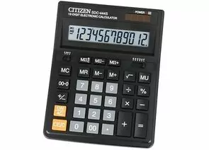 334029 - Калькулятор настольный ПОЛНОРАЗМЕРНЫЙ Citizen SDC-444S 12-разрядный черный (1)