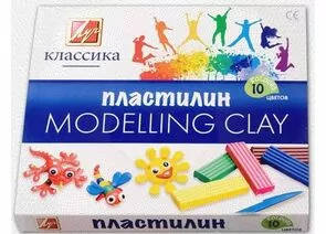 383334 - Пластилин д/моделирования Луч Классика 10цв. 200гр со стеком 225320 (1)