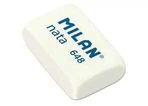 753880 - Ластик пластиковый Milan nata 648 белый 3,1х1,9х0,9 973217 (1)