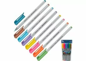 754314 - Ручка шариковая PENSAN TRIBALL набор 8 цв. 1,0мм 1003/PVC8 735663 (1)