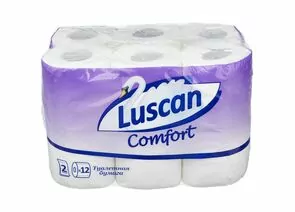 701092 - Бумага туалетная Luscan Comfort 12рул/уп, 2сл белая втул 21,88м 175л 671744 (1)