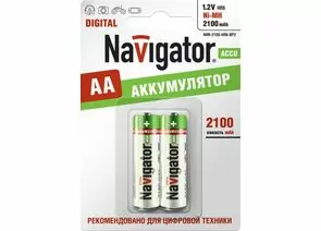183378 - Аккумулятор Navigator /R6 2100mAh Ni-MH BL2 94463 (1)