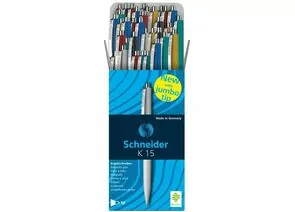 754326 - Ручка шариковая SCHNEIDER K15 корпус ассорти, синяя 3080 915889 (1)