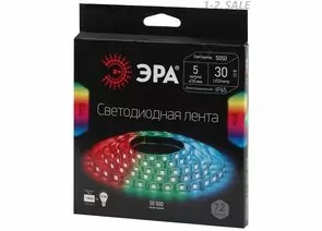 379531 - ЭРА Лента св/д 12V 7.2W/m 30Led/m IP65 RGB 5м (герметич.) SMD5050 LS5050-30LED-IP65-RGB (1)