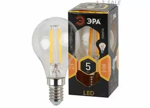 563158 - ЭРА шар F-LED нитевидная E14 5W(400lm) 2700K 2K 84x45 F-LED Р45-5w-827-E14 8930 (1)