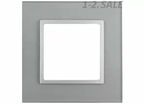 682291 - Эра 14-5101-03 СУ Рамка на 1 пост, стекло, Elegance, алюминий+алюм 5060 (1)