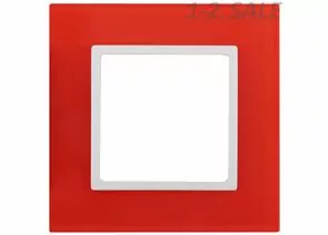 682297 - Эра 14-5101-23 СУ Рамка на 1 пост, стекло, Elegance, красный+бел 5121 (1)
