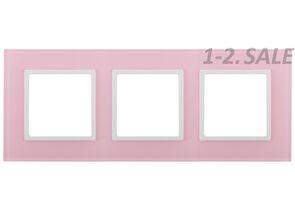 682338 - Эра 14-5103-30 СУ Рамка на 3 поста, стекло, Elegance, розовый+бел 5541 (1)