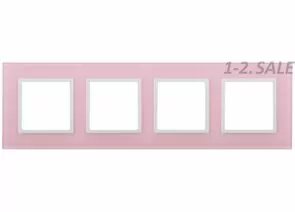 682355 - Эра 14-5104-30 СУ Рамка на 4 поста, стекло, Elegance, розовый+бел 5725 (1)