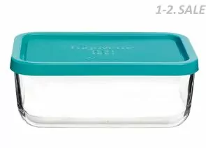 687113 - Bormioli Rocco контейнер стекло Frigoverre прямоугольный 21*13 см, 1100 мл, с синей крышкой B335160 (1)
