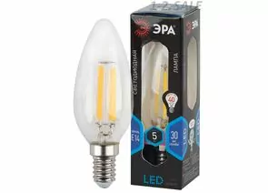 710229 - ЭРА свеча F-LED нитевидная В35 E14 5W(480lm) 4000K 4K 115х35 F-LED B35-5W-840-E14 1181 (1)