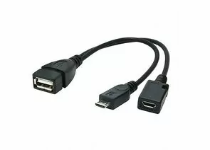 607019 - Кабель USB(A)шт. - microUSBшт. 0.15м Cablexpert USBAF/MicroBM, с доп питанием A-OTG-AFBM-04 (1)