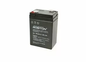407383 - Аккумулятор 6V 4.5Ah Robiton VRLA6-4.5, 70х47х101мм, 07627 (1)