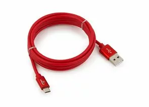 711090 - Кабель USB(A)шт. - microUSBшт. 2.0 Cablexpert, AM/microB, серия Silver, 1.8м, красный, BL (1)