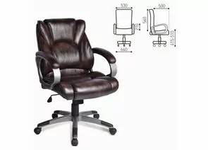 683459 - Кресло офисное BRABIX Eldorado EX-504120кг, экокожа/пластик (топ-ган) коричневое, 530875 (1)