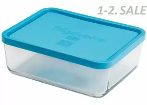 687089 - Bormioli Rocco контейнер стекло Frigoverre прямоуг. 26*21 см, 3000 мл, с синей крышкой B335150-1 (1)