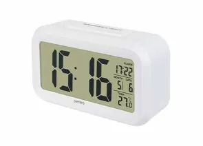 734964 - Perfeo Часы-будильник Snuz, белый, (PF-S2166) время, температура, дата (1)