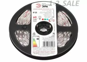 703737 - ЭРА лента св/д 12V 14.4W/m 60led/m IP20 RGB 10мм 5м интер LS5050 0083 (1)